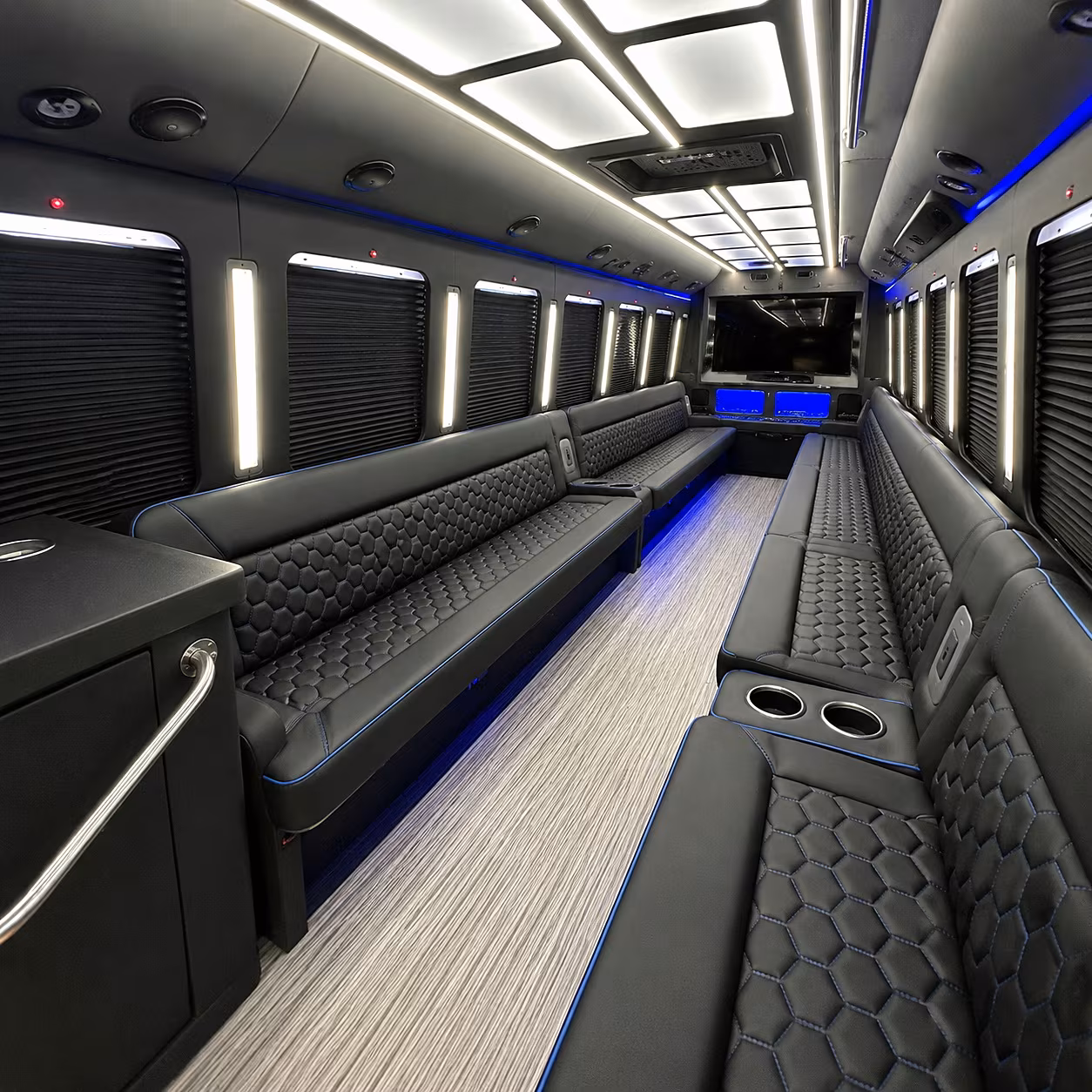 McKinney Birthday, Sweet 16, & Quinceañera Transportation party bus interior