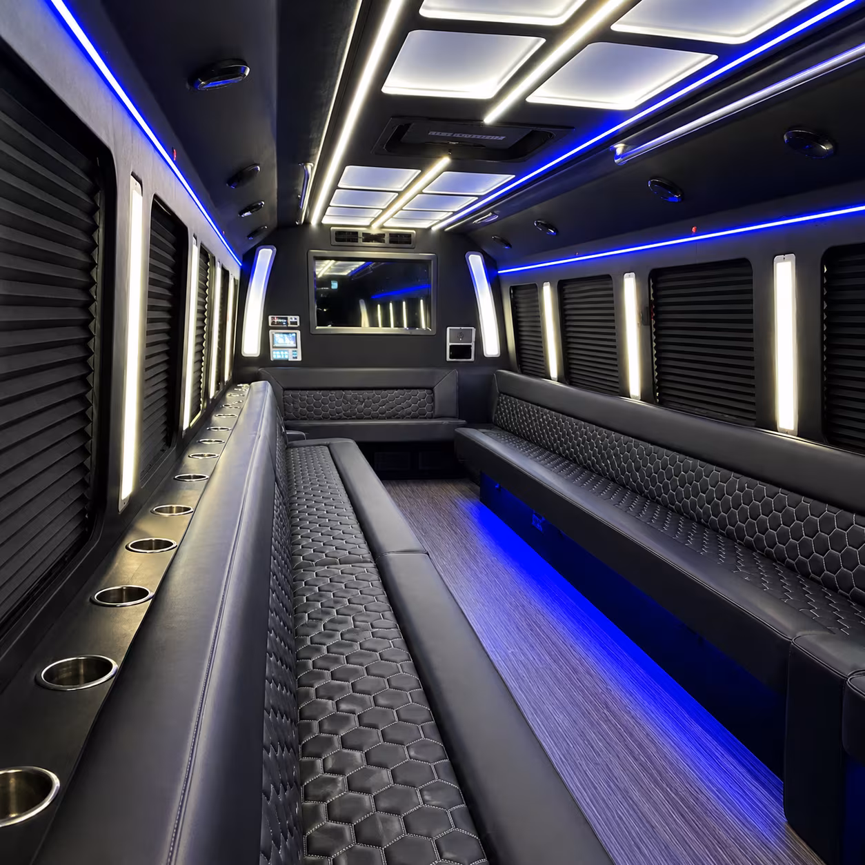 McKinney Birthday, Sweet 16, & Quinceañera Transportation party bus interior
