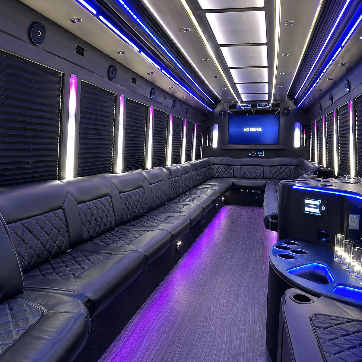 McKinney Private Event Transportation party bus interior