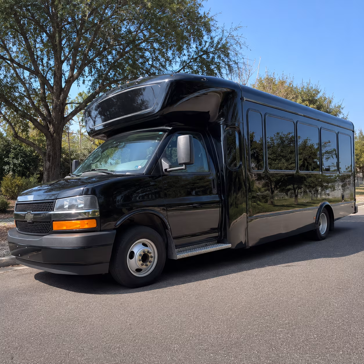McKinney Wedding Transportation party bus exterior