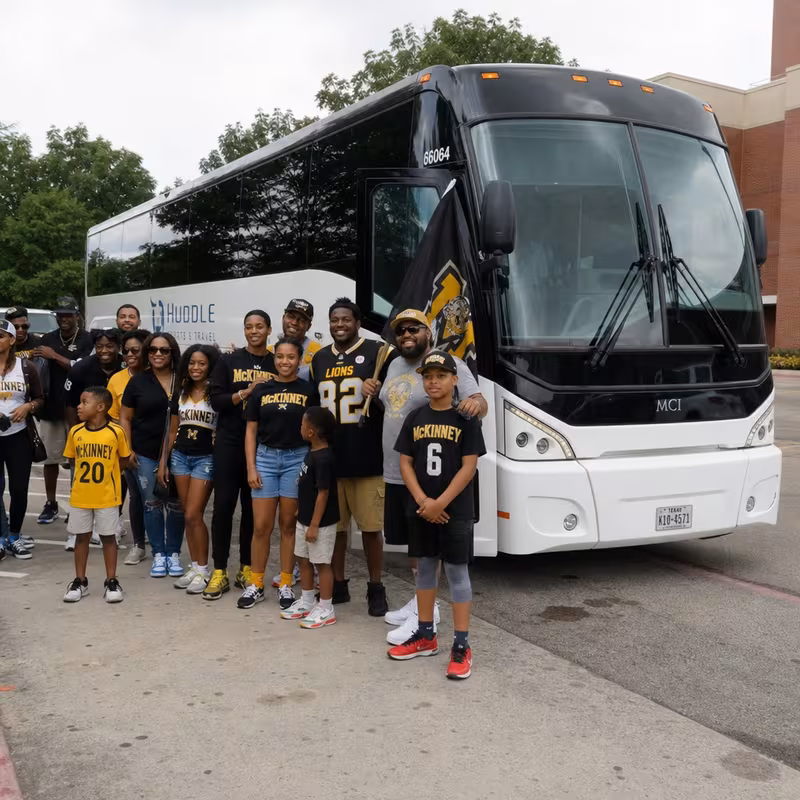 Passengers loading luggage while boarding an McKinney group shuttle
