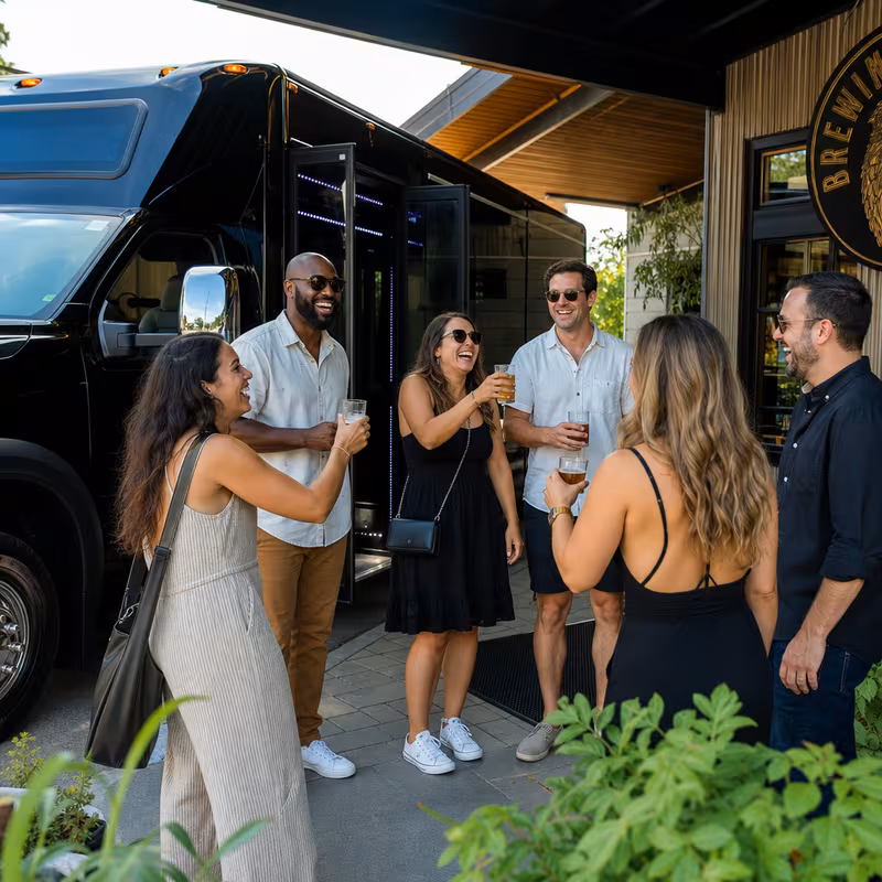 Passengers loading luggage while boarding an McKinney group shuttle